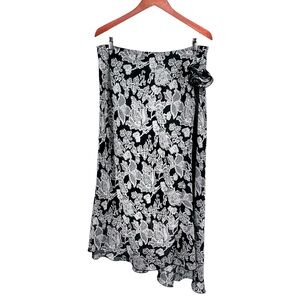 Vtg Cami International Asymmetric Skirt Sz 18 Whimsigoth Lace Print Rosette Y2K